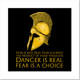 Motivational & Inspiring Stoic Quote Ancient Greek Hoplite Helmet Posters and Art